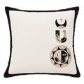 Golden trio embroidered cushion