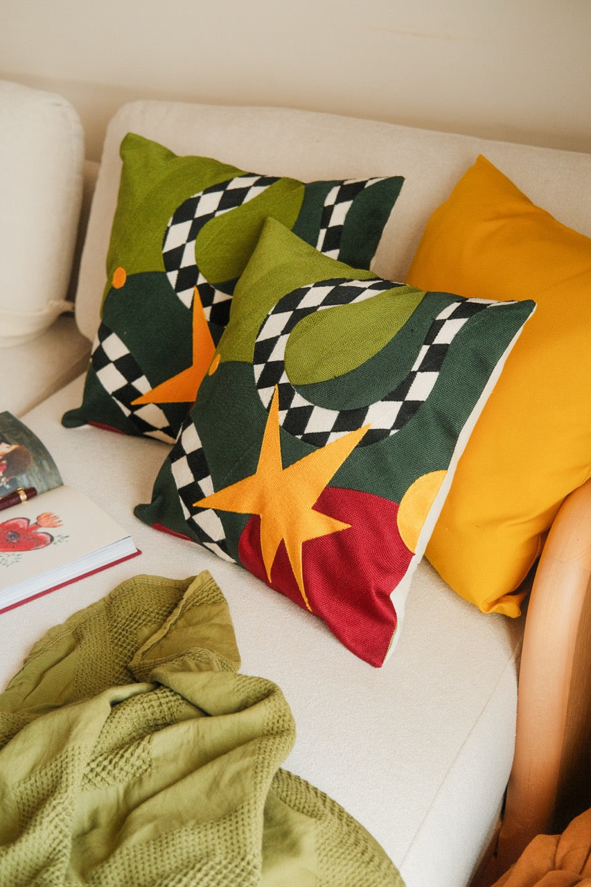 Star gaze tufted cushion