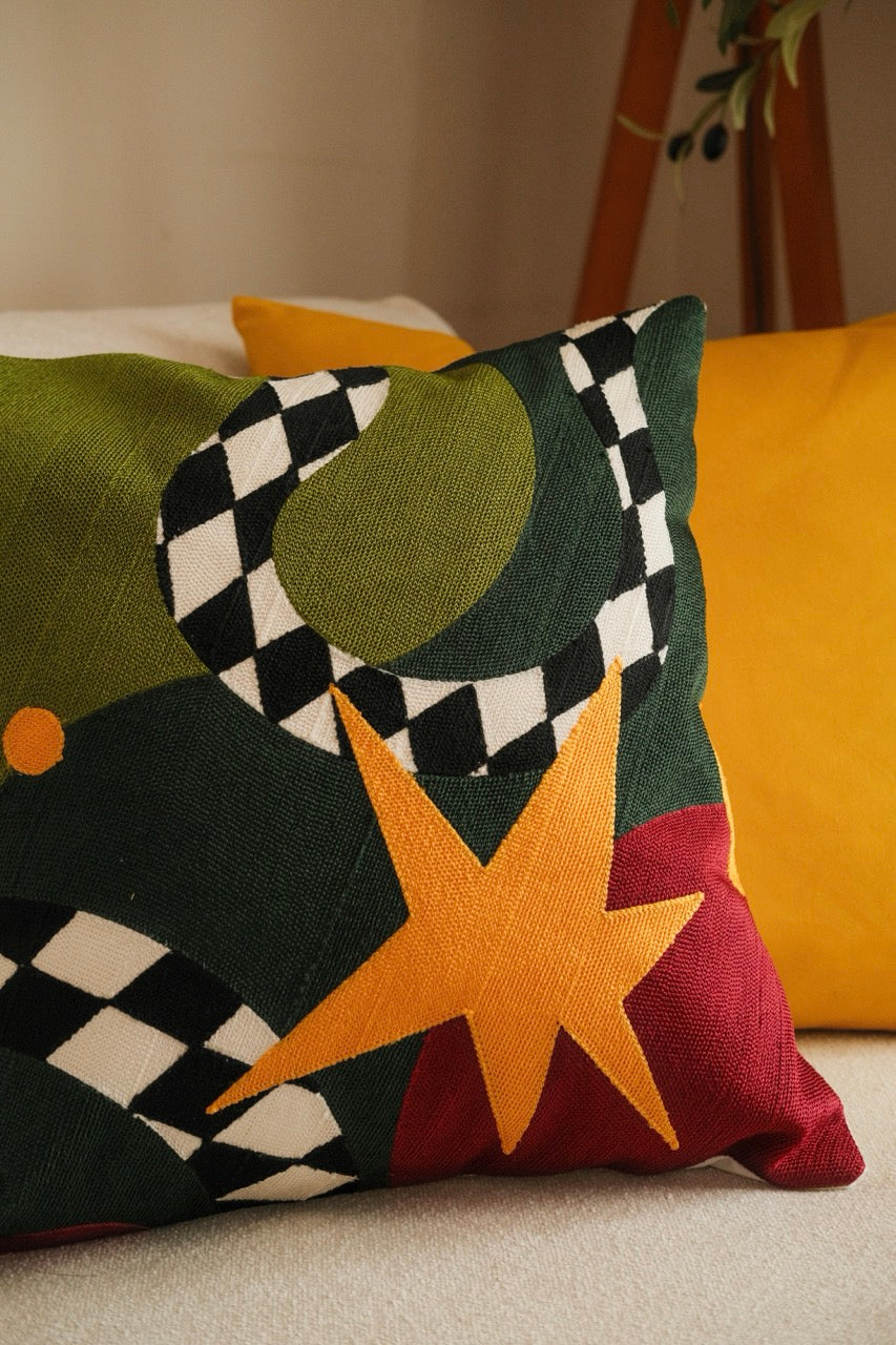 Star gaze tufted cushion